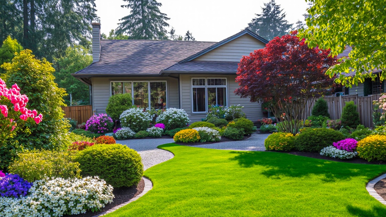 Beautifully landscaped property garden in Dunedin